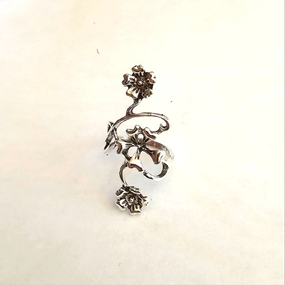 UNIQUE LADIES NEW SIZE 7 CLIMBING VINE FASHION SILVER FLORAL RING
